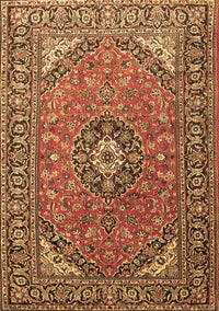 Medallion Brown Traditional Rug, tr1511brn