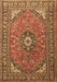 Medallion Brown Traditional Rug, tr1511brn