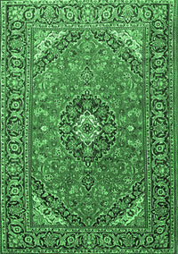 Medallion Emerald Green Traditional Rug, tr1511emgrn