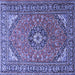 Square Medallion Blue Traditional Rug, tr1511blu