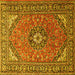 Square Medallion Yellow Traditional Rug, tr1511yw