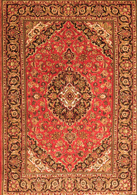 Medallion Orange Traditional Rug, tr1511org