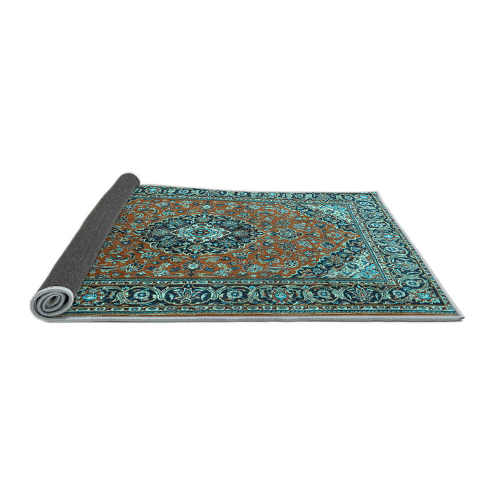 Sideview of Medallion Light Blue Traditional Rug, tr1511lblu