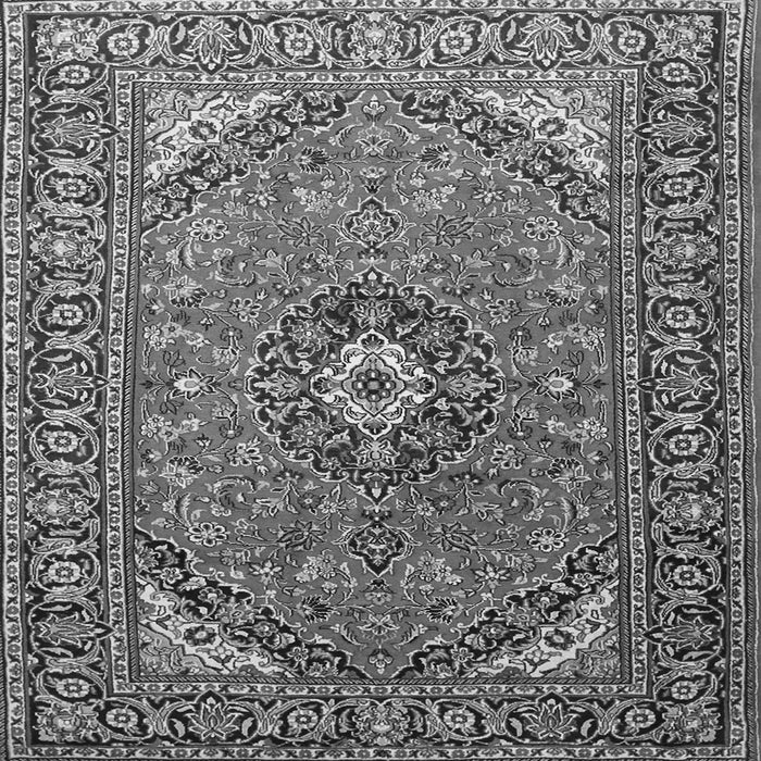 Round Machine Washable Medallion Gray Traditional Rug, wshtr1511gry