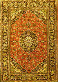 Medallion Yellow Traditional Rug, tr1511yw