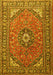 Medallion Yellow Traditional Rug, tr1511yw