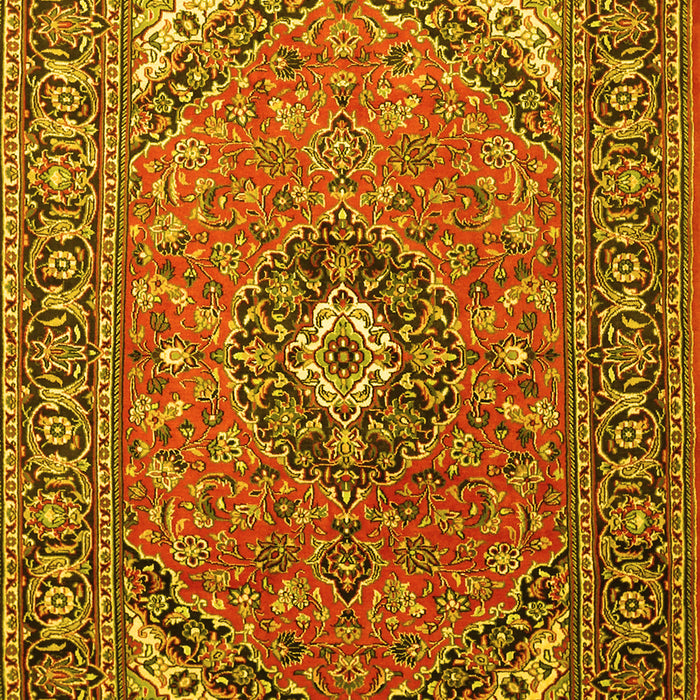 Medallion Yellow Traditional Rug, tr1511yw
