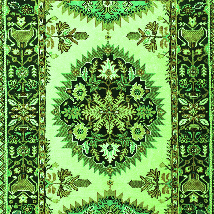 Serging Thickness of Machine Washable Persian Green Traditional Area Rugs, wshtr1512grn