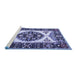 Sideview of Machine Washable Persian Blue Traditional Rug, wshtr1512blu