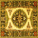 Square Machine Washable Persian Yellow Traditional Rug, wshtr1512yw