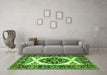 Machine Washable Persian Green Traditional Area Rugs in a Living Room,, wshtr1512grn