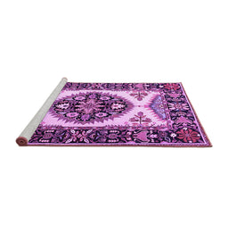 Sideview of Machine Washable Persian Purple Traditional Area Rugs, wshtr1512pur