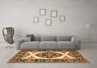 Machine Washable Persian Brown Traditional Rug, wshtr1512brn