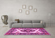 Machine Washable Persian Pink Traditional Rug in a Living Room, wshtr1512pnk