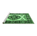 Sideview of Machine Washable Persian Emerald Green Traditional Area Rugs, wshtr1512emgrn