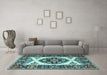 Machine Washable Persian Light Blue Traditional Rug in a Living Room, wshtr1512lblu