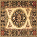 Square Machine Washable Persian Brown Traditional Rug, wshtr1512brn