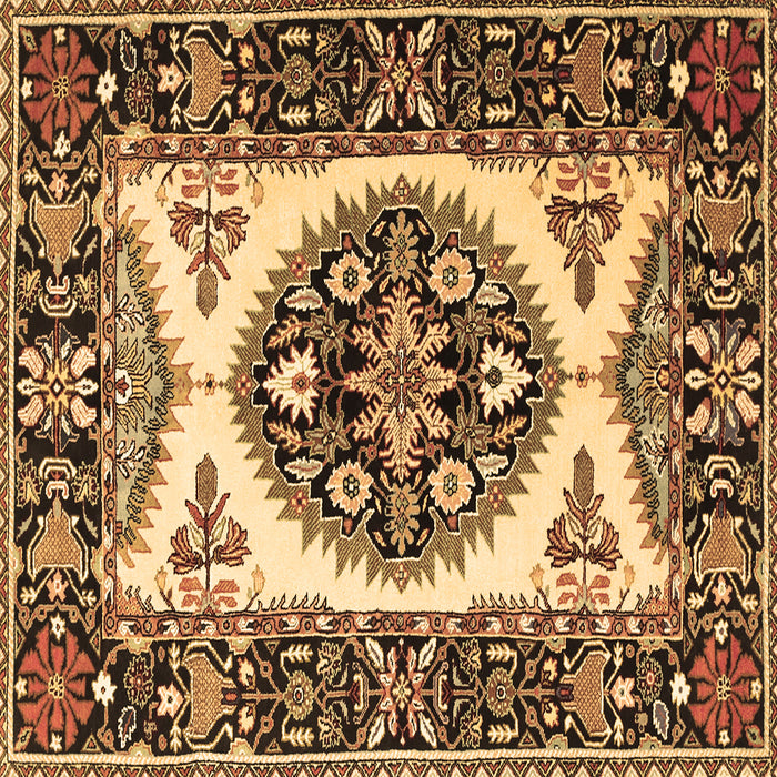 Square Persian Brown Traditional Rug, tr1512brn