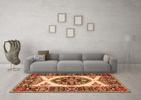 Machine Washable Persian Orange Traditional Rug, wshtr1512org