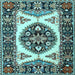 Square Persian Light Blue Traditional Rug, tr1512lblu