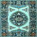 Square Machine Washable Persian Light Blue Traditional Rug, wshtr1512lblu