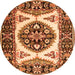 Square Persian Orange Traditional Rug, tr1512org