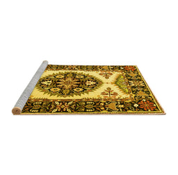Sideview of Machine Washable Persian Yellow Traditional Rug, wshtr1512yw