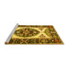 Sideview of Machine Washable Persian Yellow Traditional Rug, wshtr1512yw