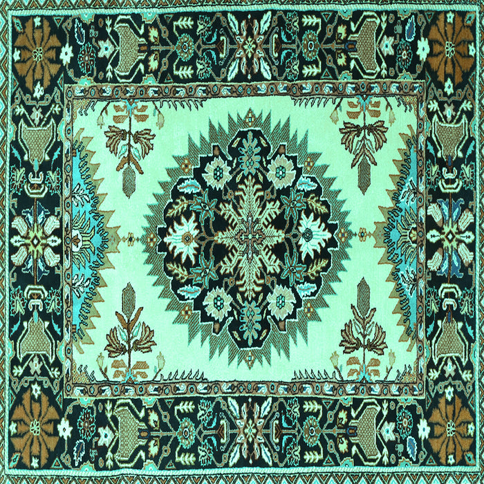 Square Persian Turquoise Traditional Rug, tr1512turq
