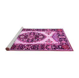 Sideview of Machine Washable Persian Pink Traditional Rug, wshtr1512pnk