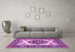 Machine Washable Persian Purple Traditional Area Rugs in a Living Room, wshtr1512pur