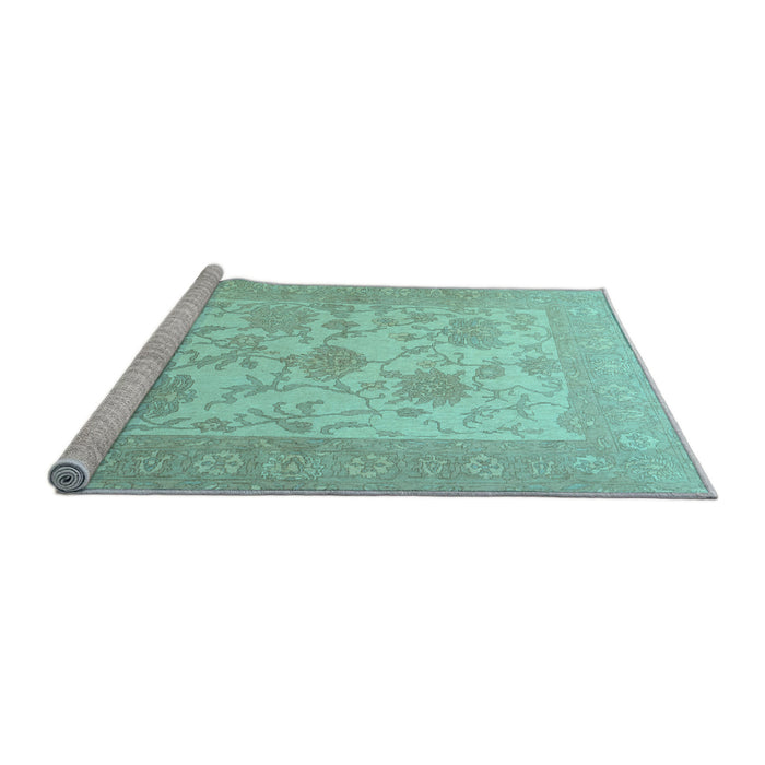 Sideview of Machine Washable Persian Light Blue Traditional Rug, wshtr1513lblu