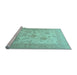 Sideview of Machine Washable Persian Light Blue Traditional Rug, wshtr1513lblu