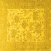 Square Machine Washable Persian Yellow Traditional Rug, wshtr1513yw