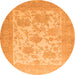 Machine Washable Persian Orange Traditional Area Rugs, wshtr1513org