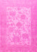 Machine Washable Persian Pink Traditional Rug, wshtr1513pnk