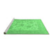 Sideview of Machine Washable Persian Emerald Green Traditional Area Rugs, wshtr1513emgrn