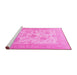 Sideview of Machine Washable Persian Pink Traditional Rug, wshtr1513pnk