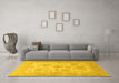 Machine Washable Persian Yellow Traditional Rug in a Living Room, wshtr1513yw