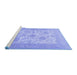 Sideview of Machine Washable Persian Blue Traditional Rug, wshtr1513blu