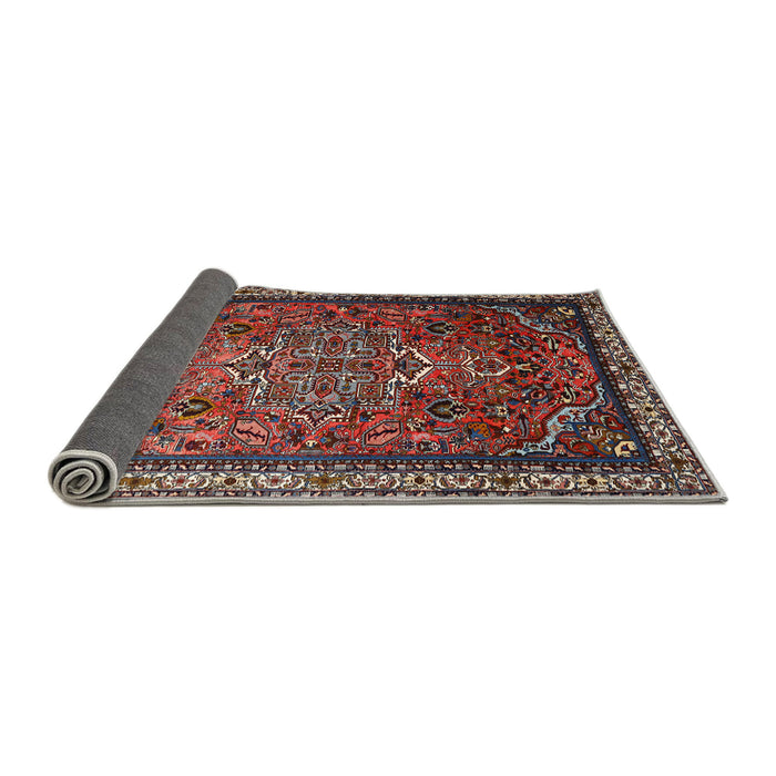 Sideview of Traditional Saffron Red Medallion Rug, tr1514