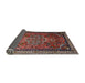 Sideview of Traditional Saffron Red Medallion Rug, tr1514