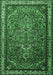 Machine Washable Medallion Emerald Green Traditional Area Rugs, wshtr1514emgrn