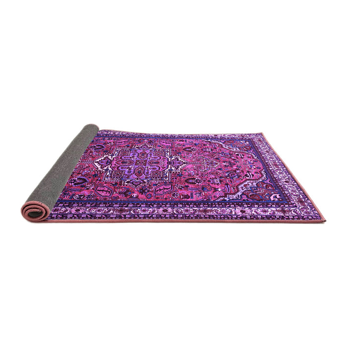 Sideview of Medallion Purple Traditional Rug, tr1514pur