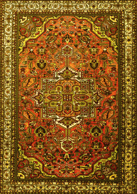 Medallion Yellow Traditional Rug, tr1514yw