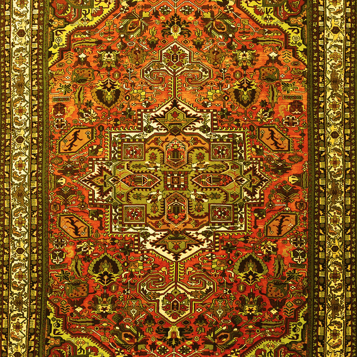 Medallion Yellow Traditional Rug, tr1514yw