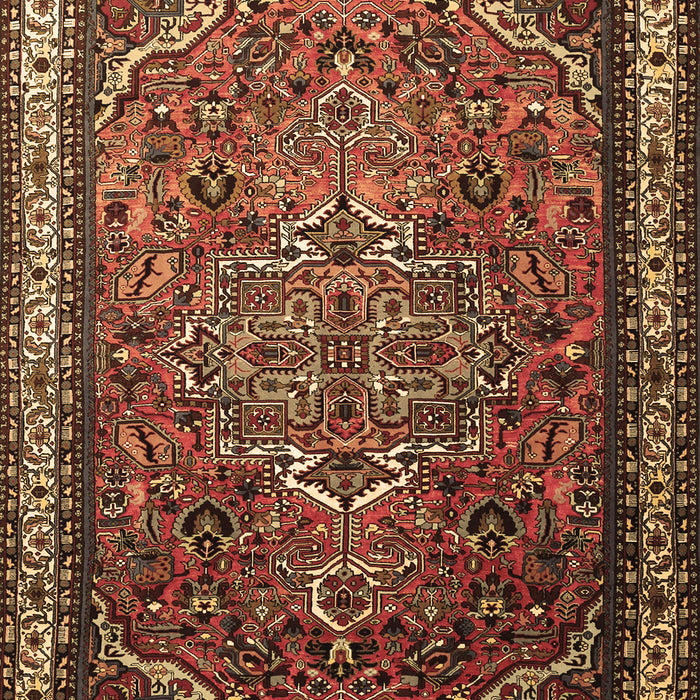 Machine Washable Medallion Brown Traditional Rug, wshtr1514brn
