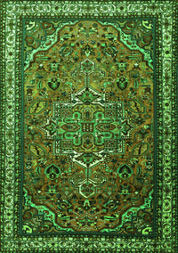 Medallion Green Traditional Rug, tr1514grn