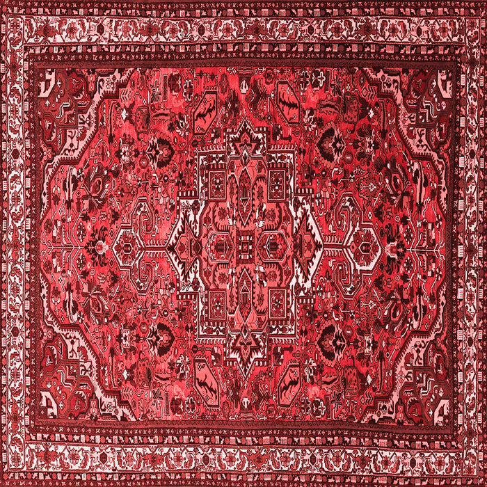 Machine Washable Medallion Red Traditional Rug, wshtr1514red