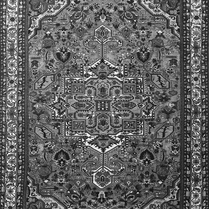 Serging Thickness of Machine Washable Medallion Gray Traditional Rug, wshtr1514gry